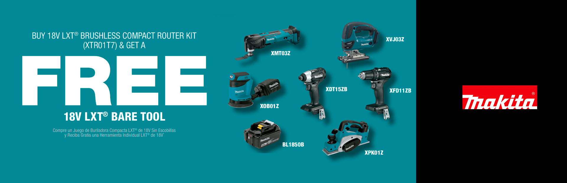 Makita: BUY 18V LXT® BRUSHLESS COMPACT ROUTER KIT XTR01T7